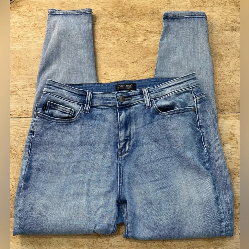 Judy Blue Los Angeles Women’s Sz 13|31‎ High Rise Heavy Handsand Skinny Jeans - Picture 9 of 17